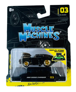 Muscle Machines 1966 Dodge Charger CHASE 1:64 Diecast Car - Classic Collectible Model