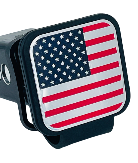 Hitch Cover Plug Cap 3" x 3" Rubber American Flag for 2" Receiver - Patriotic