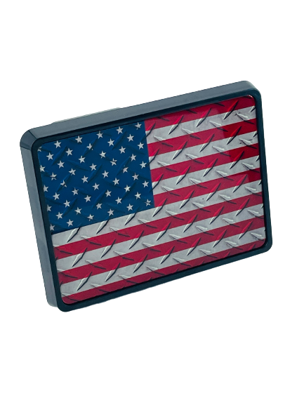 Hitch Cover Cap Plastic  5" x 4" American Flag Patriotic Hitch Pin Style for  2" Receiver