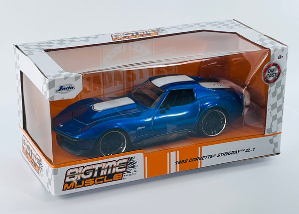 1969 Corvette Stingray ZL-1 Jada Toys Bigtime Muscle Blue #30532 Die Cast Car 1:24