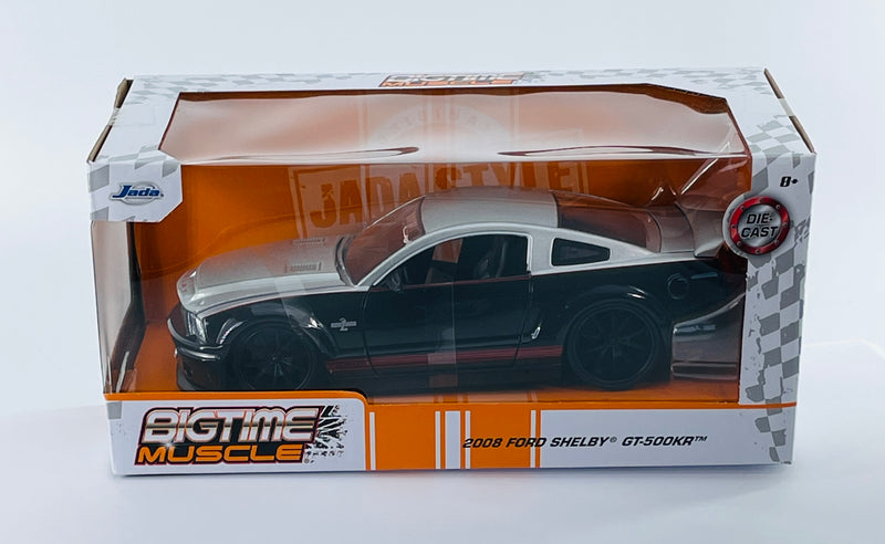2008 Ford Shelby GT-500KR Jada Toys Bigtime Muscle Black #34205 Die Cast Car 1:24