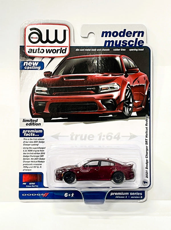 AW Auto World Diecast Cars 1 64 2021 Dodge Charger SRT Hellcat Redeye