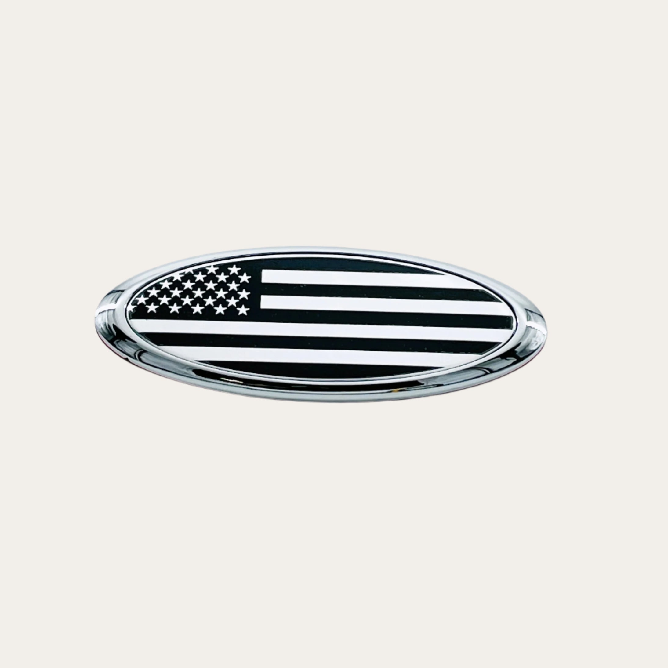 "Chrome American Flag Emblem - 6 Inch Car or Truck Badge, Patriotic Decal"