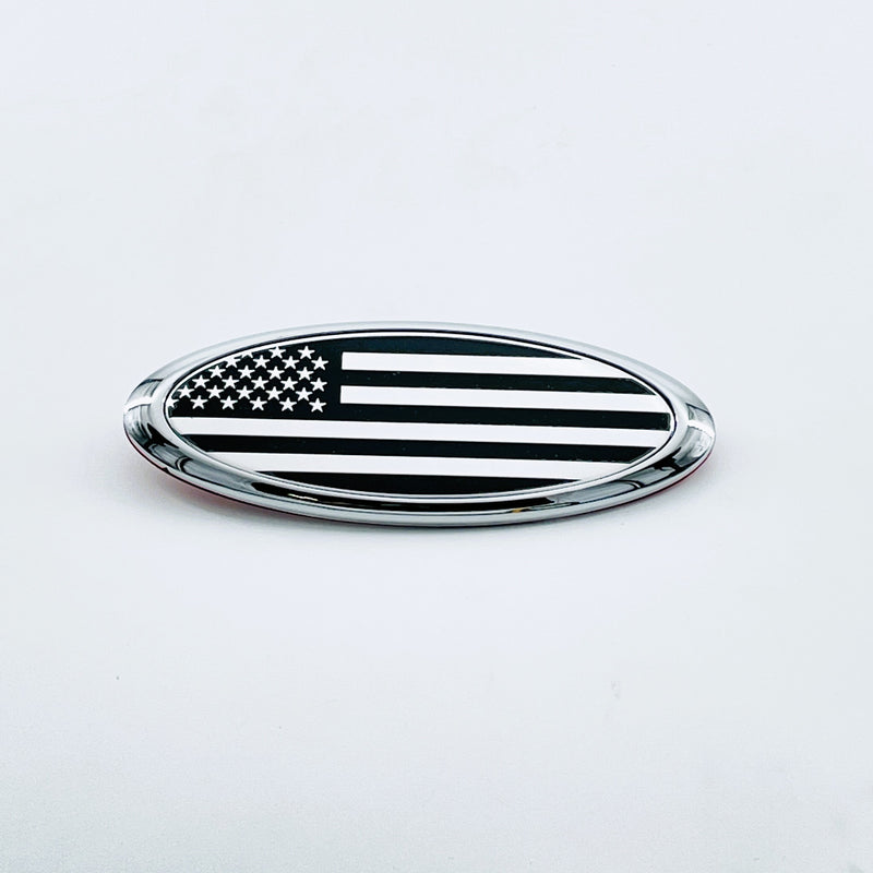 "Chrome American Flag Emblem - 6 Inch Car or Truck Badge, Patriotic Decal"