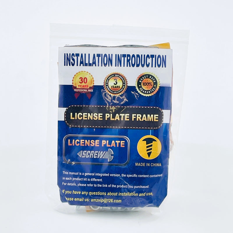 Universal License Plate Installation Kit - Easy Mounting 12 x 6 x 6