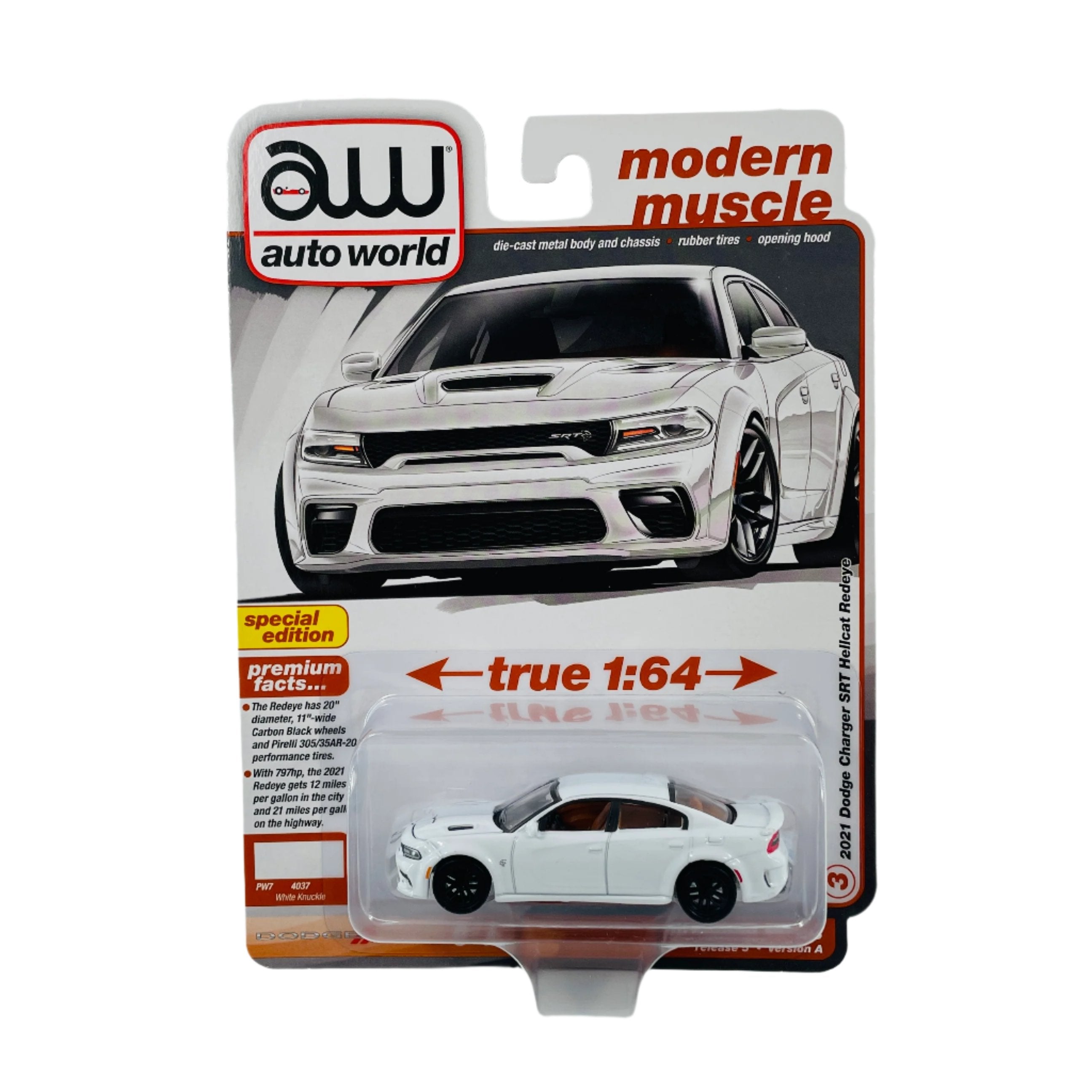 2021 Dodge Charger SRT Hellcat Redeye 1/64 Diecast Car by Autoworld R5 Series A