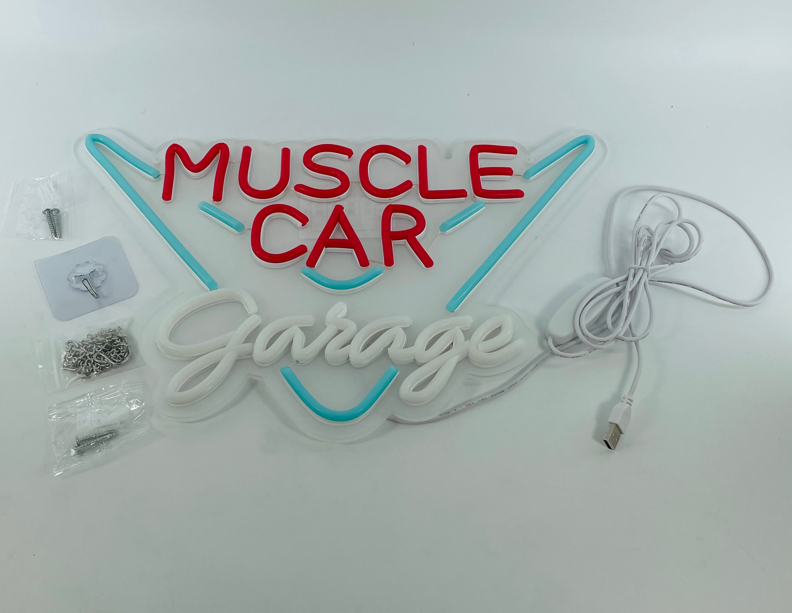 Muscle Car LED Neon Art Wall Sign - Perfect for Man Cave, Shop, Garage, Office