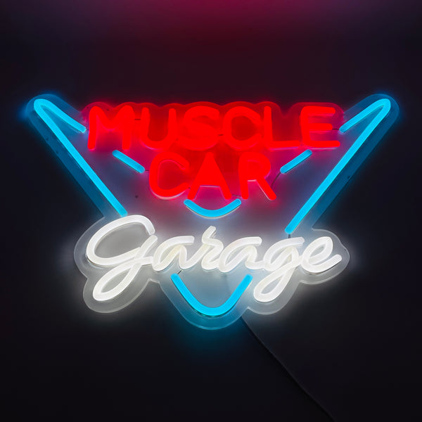 Muscle Car LED Neon Art Wall Sign - Perfect for Man Cave, Shop, Garage, Office