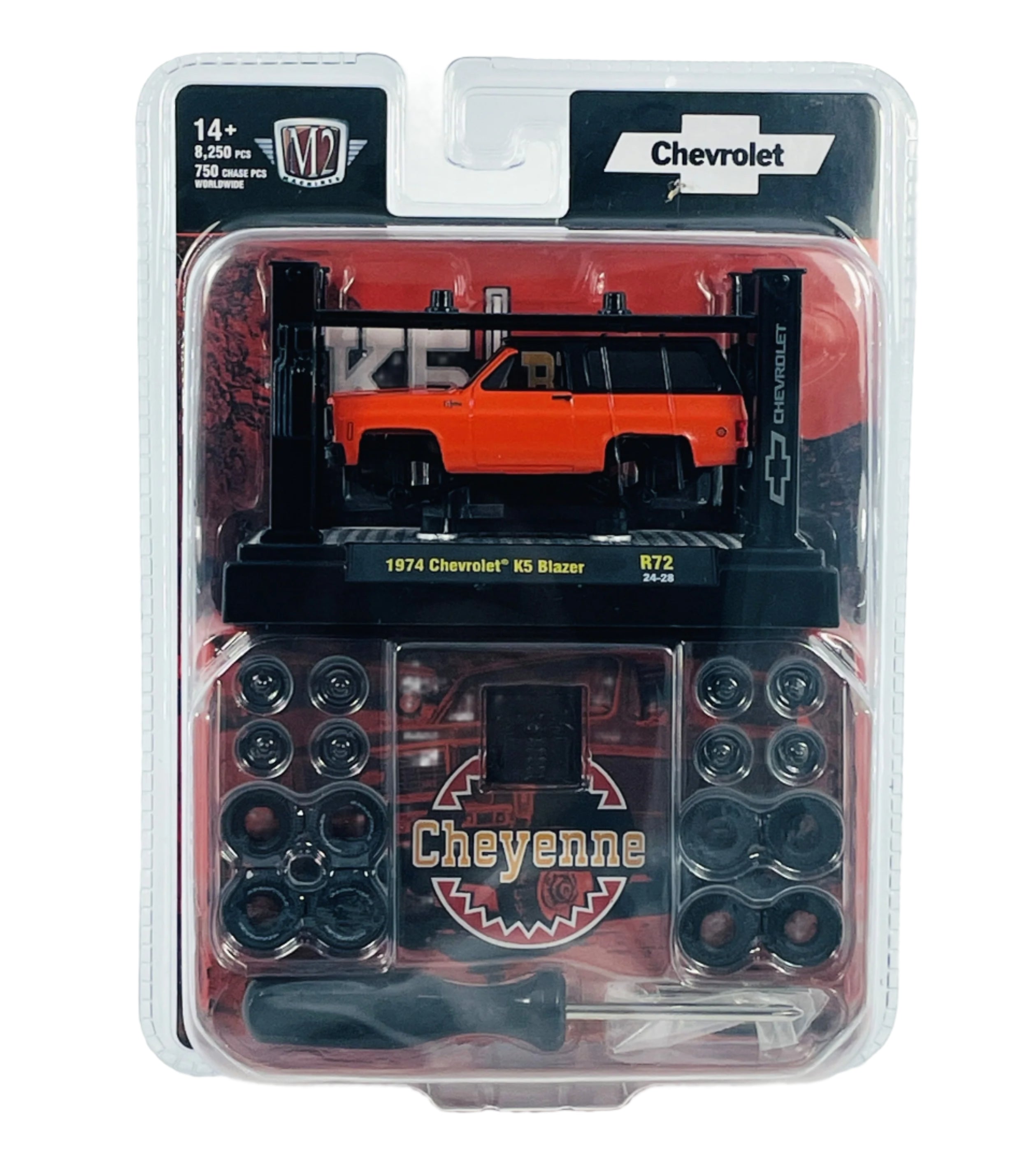 M2 Machines 164 Diecast Cars 1974 Chevrolet K5 Blazer Orange Model Kit R72