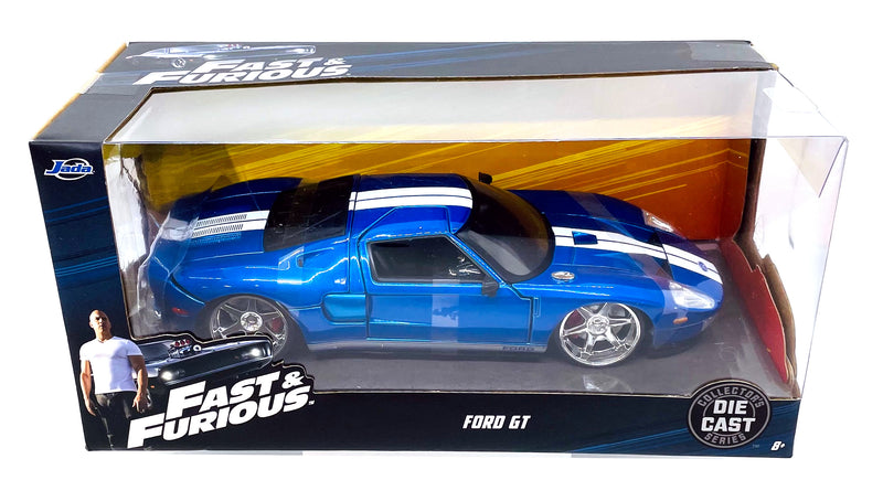 Jada Toys Fast & Furious Ford GT Blue with White Stripes Die Cast Car Item 97177 1:24