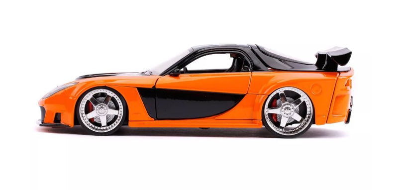 Jada Toys Fast & Furious Han's Mazda RX-7 Orange Black Die Cast Car Item 24075 1:32