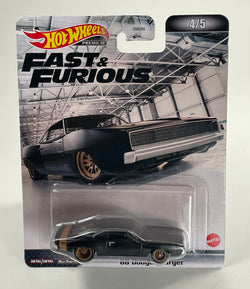 1968 Dodge Charger R/T Black Tan Hot Wheels Premium Fast & Furious 4/5 Die Cast 1:64