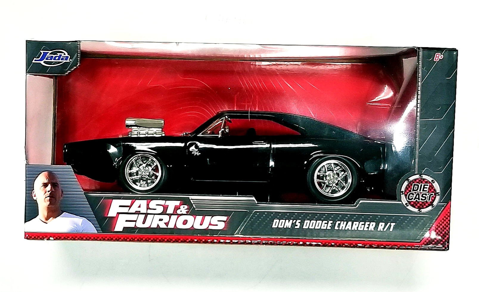 Jada Toys Fast & Furious Dom's Dodge Charger R/T, Gloss Black Item 97059 1:24