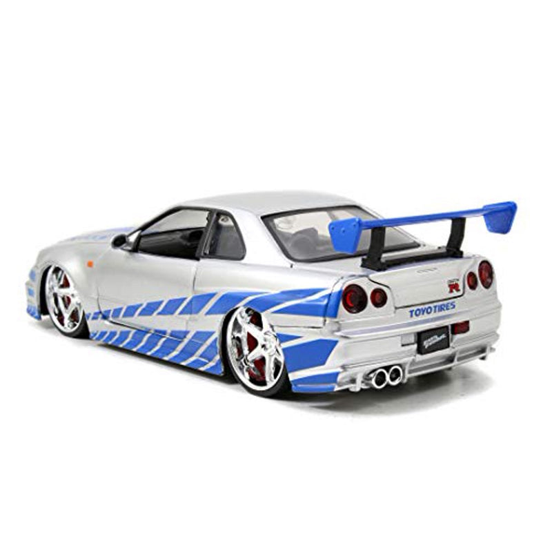 Jada Toys Fast & Furious Brian's Nissan GT-R (BRNR34) Silver Die Cast ...