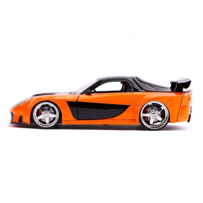Jada Toys 2021 Hans Mazda RX-7 Fast & Furious Orange Black Jada Toys 30732 Scale 1:24