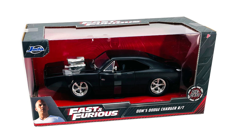 Jada Toys Fast & Furious Dom's Dodge Charger R/T, Flat Black Die Cast Item 97174 1:24