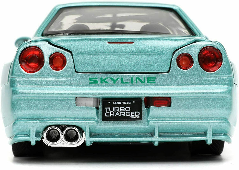 Jada Toys Fast & Furious Brian's Nissan Skyline GT-R [BNR34] Aqua Item #32608 1:24