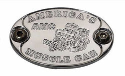 Custom Polished Aluminum Car Badge Emblem AMC AMX Engine Graphic - USA