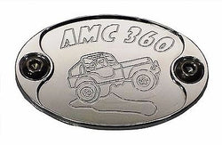 Custom Aluminum Metal Auto Badge Emblem Jeep CJ-5 AMC 360 Engine Graphic