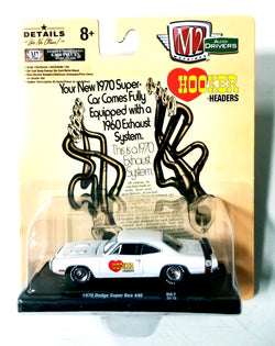M2 Machines 1970 Dodge Super Bee 440 Hooker Headers Auto-Drivers R67 White 1:64