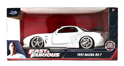Jada Toys Fast & Furious 1993 MAZDA RX-7 HKS White Die Cast Car #32607 1:24