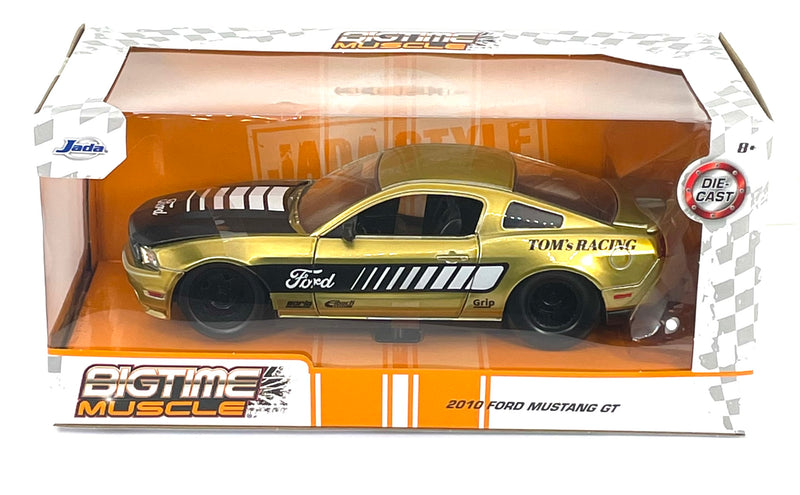 2010 Ford Mustang GT Toms Racing Gold Jada Toys Bigtime Muscle #33055 Scale 1:24