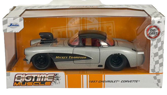 1957 Chevrolet Corvette Mickey Thompson Silver Bigtime Muscle Series #33524 1:24