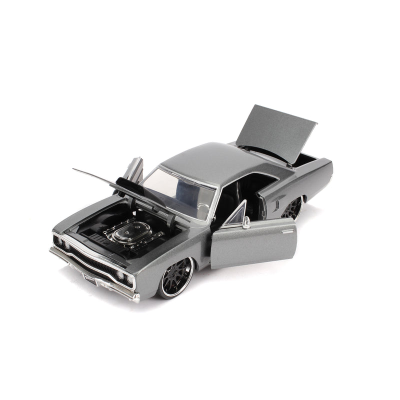 Jada Toys Fast & Furious Doms Plymouth Road Runner Gunmetal Gray  #30745 1:24