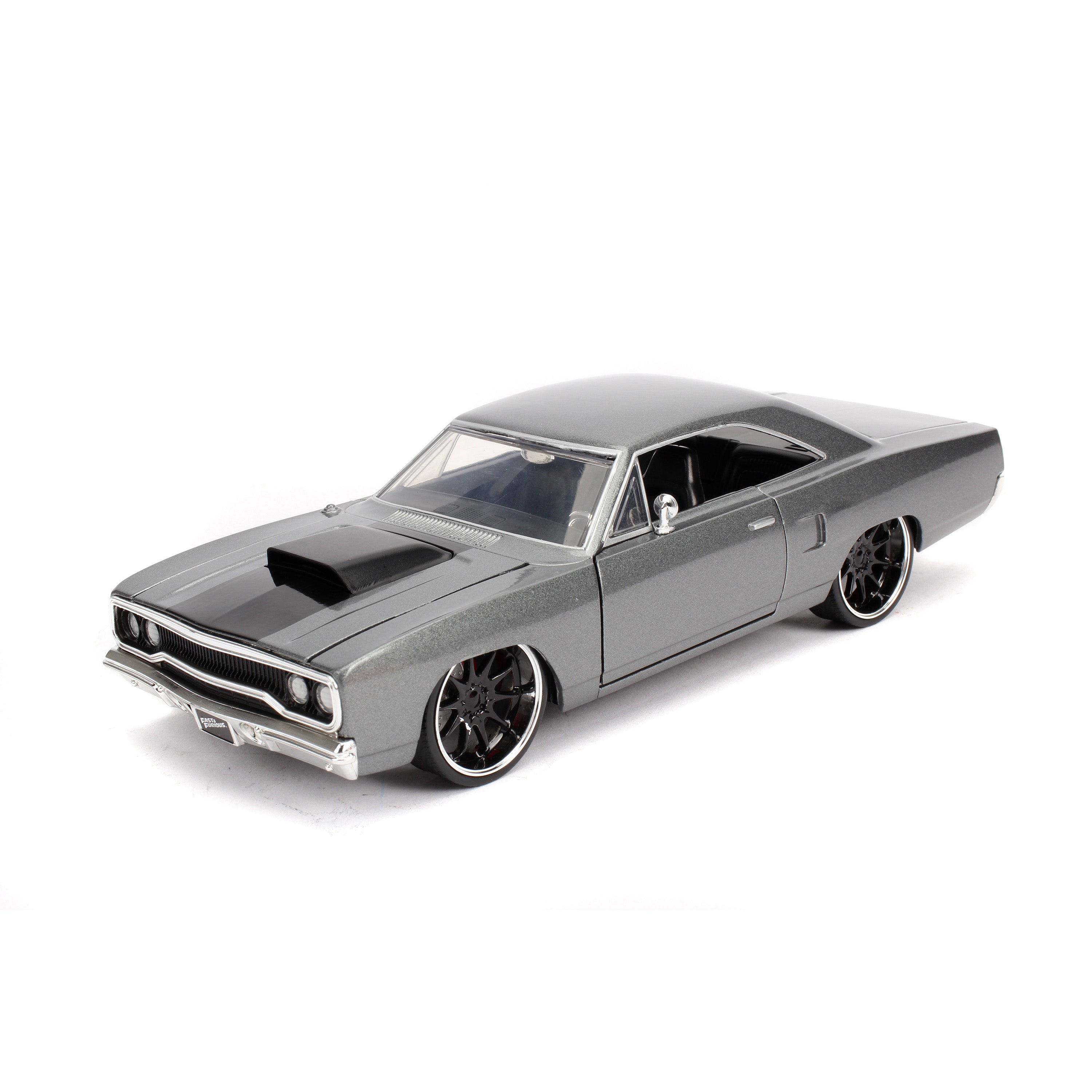 Jada Toys Fast & Furious Doms Plymouth Road Runner Gunmetal Gray  #30745 1:24