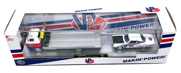 M2 Machines 1970 Dodge L600, 1969 Plymouth Road Runner 440 6-Pack White R43 1:64