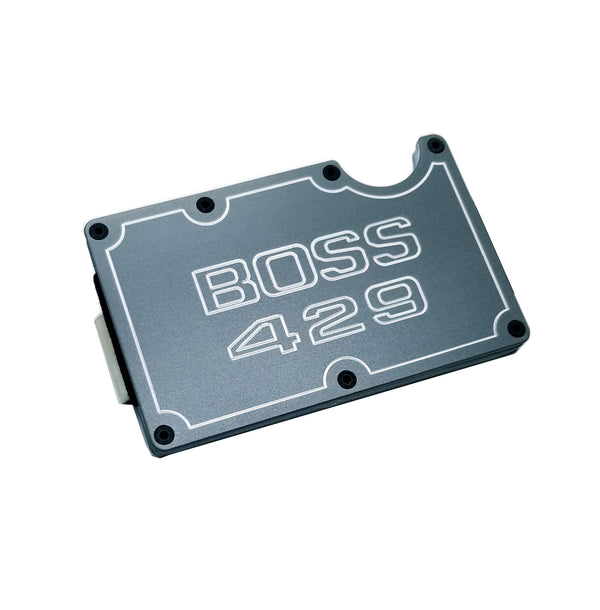 Mens Credit Card Wallet Slim, Metal Aluminum RFID Blocking, Boss 429 Ford RFD030