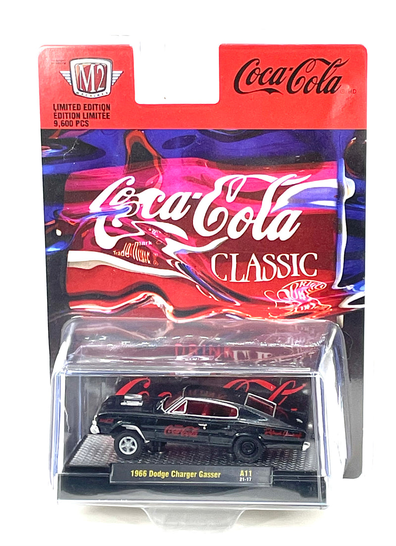 M2 Machines 1966 Dodge Charger Gasser Coca Cola Black Die Cast Car A11 1:64