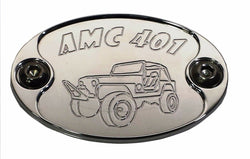 Mad4Metal Polished Aluminum Car Badge Emblem “fits” Jeep 401 Engines - USA