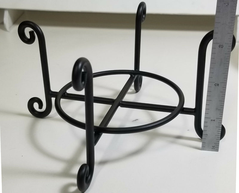 Wire Coaster Holder, Black, 4 Post Heavy Wire Scroll for 4" Round Coasters
