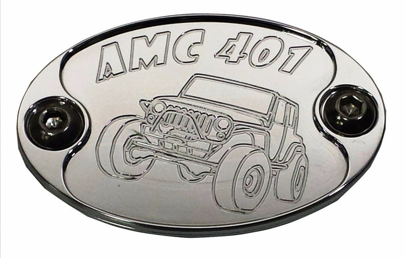 Mad4Metal Custom Polished Aluminum Car Badge Emblem 401 Car Engine Graphic - USA