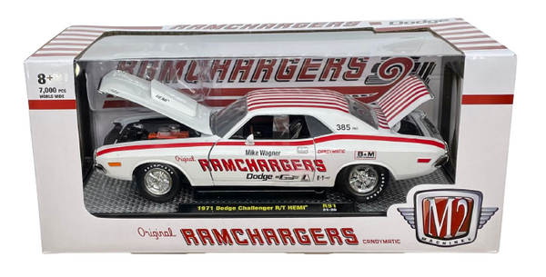 1971 Dodge Challenger R/T HEMI White M2 Machines Ramchargers R91 Die Cast 1:24