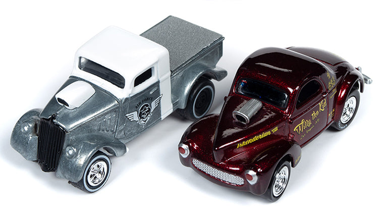 Johnny Lightning Twin Pack 50 Years Willys Gassers 2-Pack 41 Coupe & 33 Pickup R1 1:64