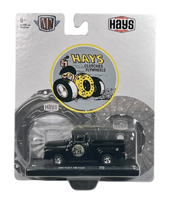 M2 Machines Black 1956 Ford F-100 Truck Hays Clutches - Collectible 1:64 Die Cast Model