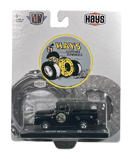 M2 Machines Black 1956 Ford F-100 Truck Hays Clutches - Collectible 1:64 Die Cast Model