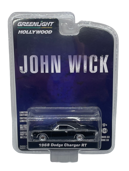 1968 Dodge Charger RT Black Greenlight Hollywood John Wick Series 33 Die Cast 1:64