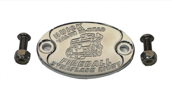 Custom Polished Aluminum Car Badge Emblem Buick Straight 8 Engine Graphic - USA