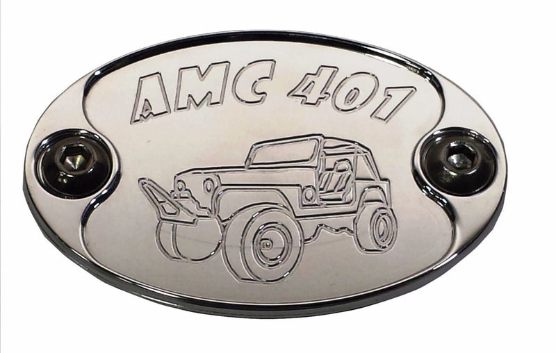 Mad4Metal Polished Aluminum Car Badge Emblem “fits” Jeep 401 Engines - USA