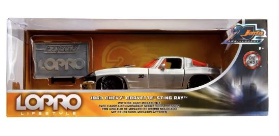 Jada Toys 20th Anniversary LOPRO 1963 Chevy Corvette Sting Ray Tile Item 31079 1:24