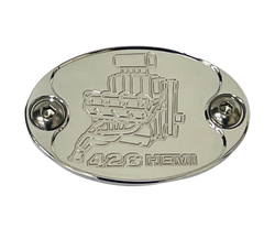 Mad4Metal Custom Polished Aluminum Car Badge Emblem 426 Car Engine Graphic - USA