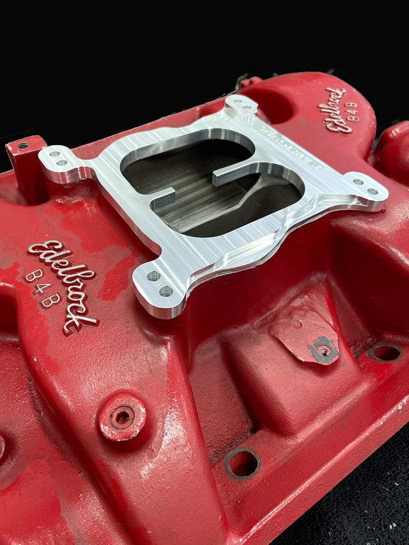 Carburetor Spacer Adapter 455 Buick Edelbrock B4B Intake to Holley Stage2