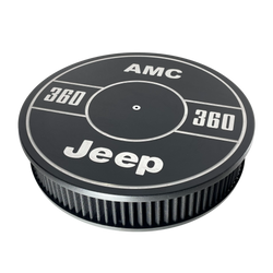 Mad4Metal Black 14" Round Cast Aluminum Air Cleaner fits AMC Jeep 360 Engines