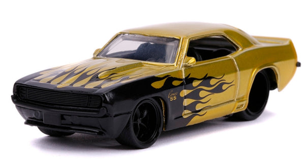Jada Toys Bigtime Muscle '69 Chevrolet Camaro Yellow Black Flames Item 12006 1:64