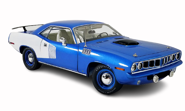 1971 Plymouth HEMI Cuda in B5 Blue Ltd. Ed. ACME Die Cast Car A1806123 1:18