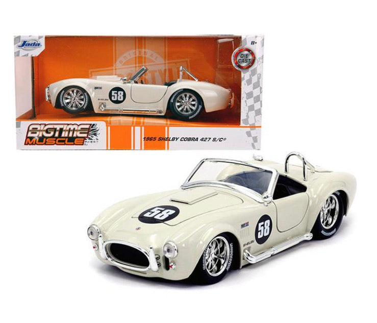 Jada Toys Bigtime Muscle 1965 Shelby Cobra 427 S/C #58 White Item 31864 Scale 1:24