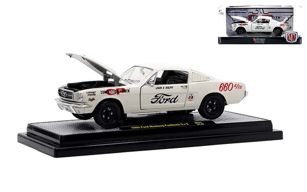 1965 Ford Mustang Fastback 2+2 White M2 Machines Holman Moody R91 Die Cast 1:24